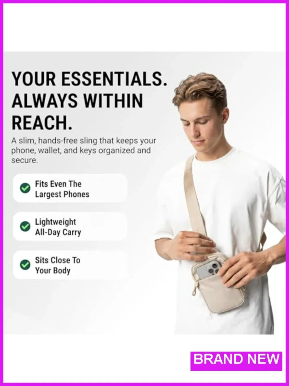 Anti-Theft RFID Blocking Crossbody Sling Bag for Travel